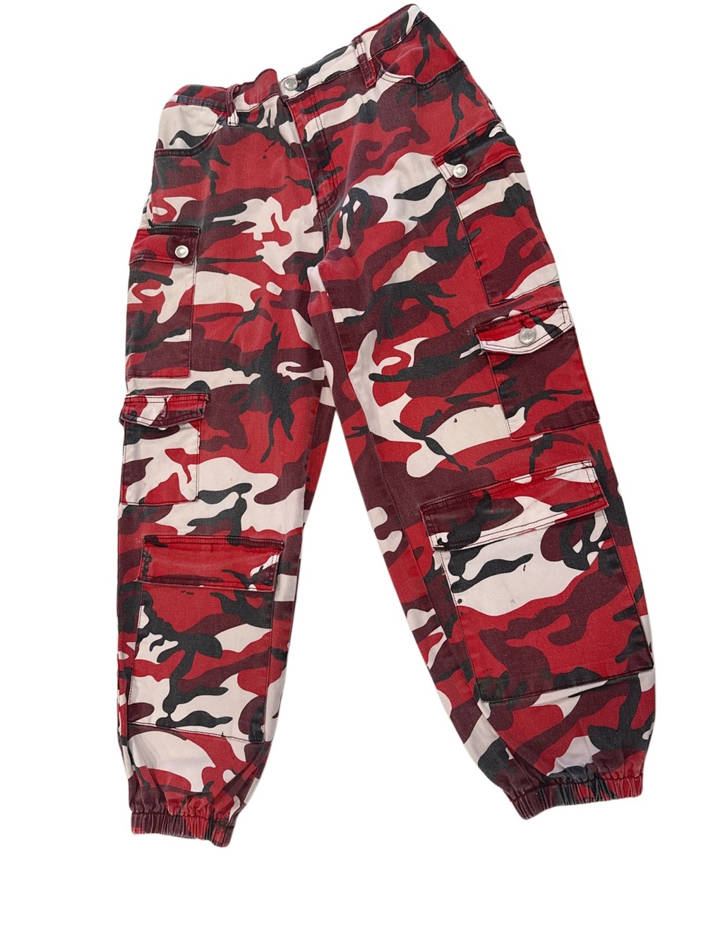 Rue21 Red Camouflage Cargo Jogger Pants, Large